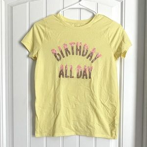 Girls Yellow Birthday Shirt.